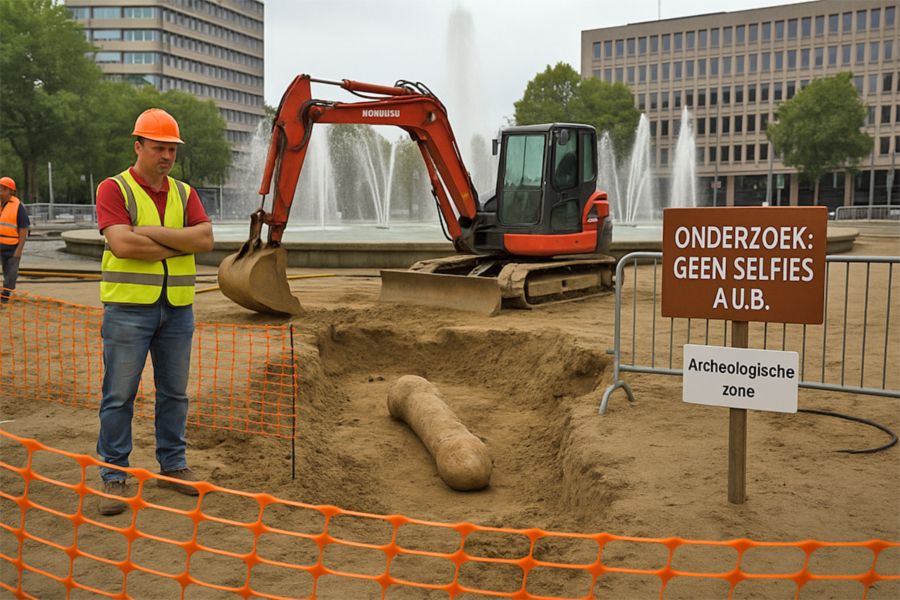 Werkzaamheden Hofplein voor onbepaalde tijd gestaakt door vondst mammoetpenis
